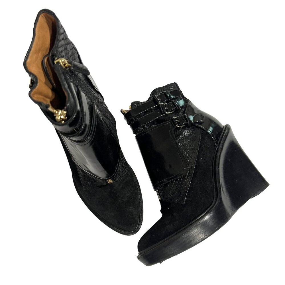 Givenchy Wedge Buckle Ankle Boots in Black